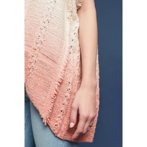 NWT!! Anthropologie MOTH Ombre Fringed Beachside Hoodie Sweater Medium Large - Picture 5 of 14